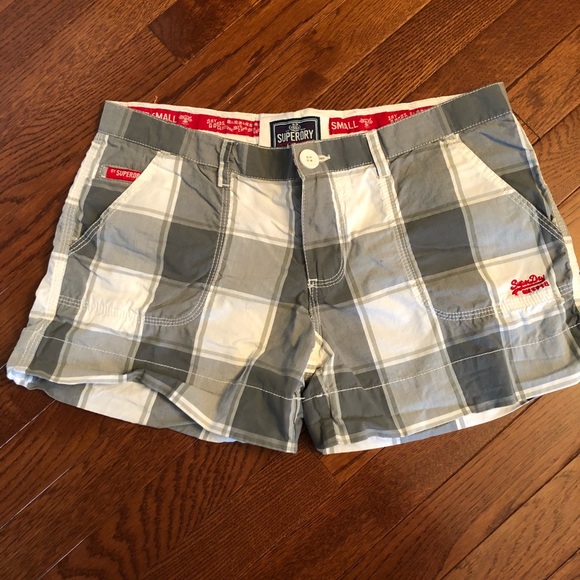 Grey and white plaid shorts - Picture 1 of 4